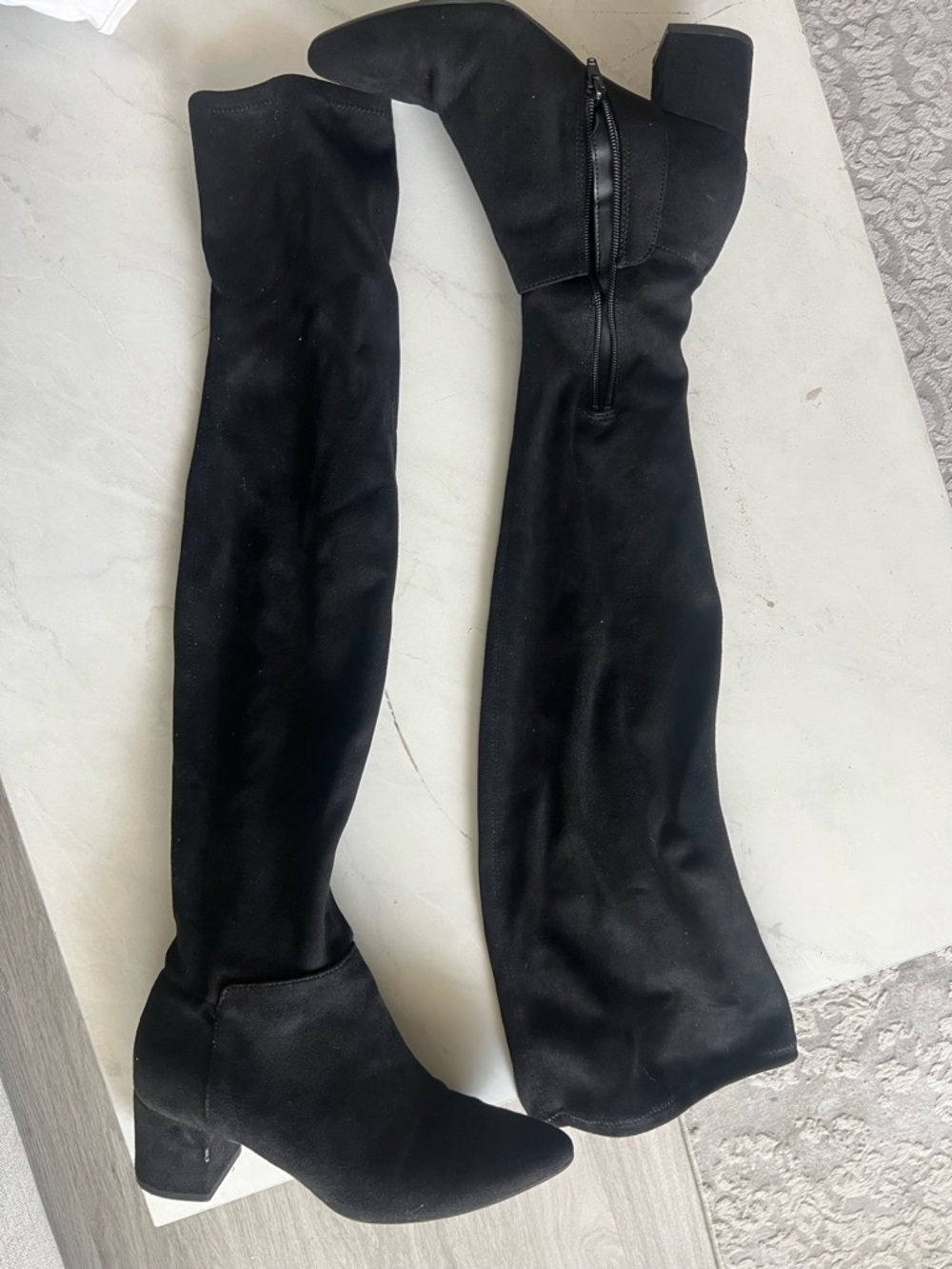 a new day Black Over the Knee Boots - Naviah